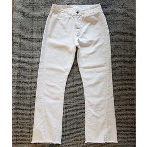 NSF off-white raw edge jeans